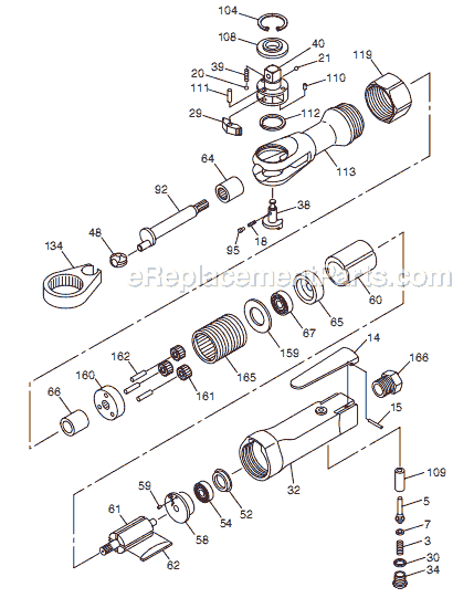 Page A Diagram and Parts List for T024391 Chicago Pneumatic Ratchet